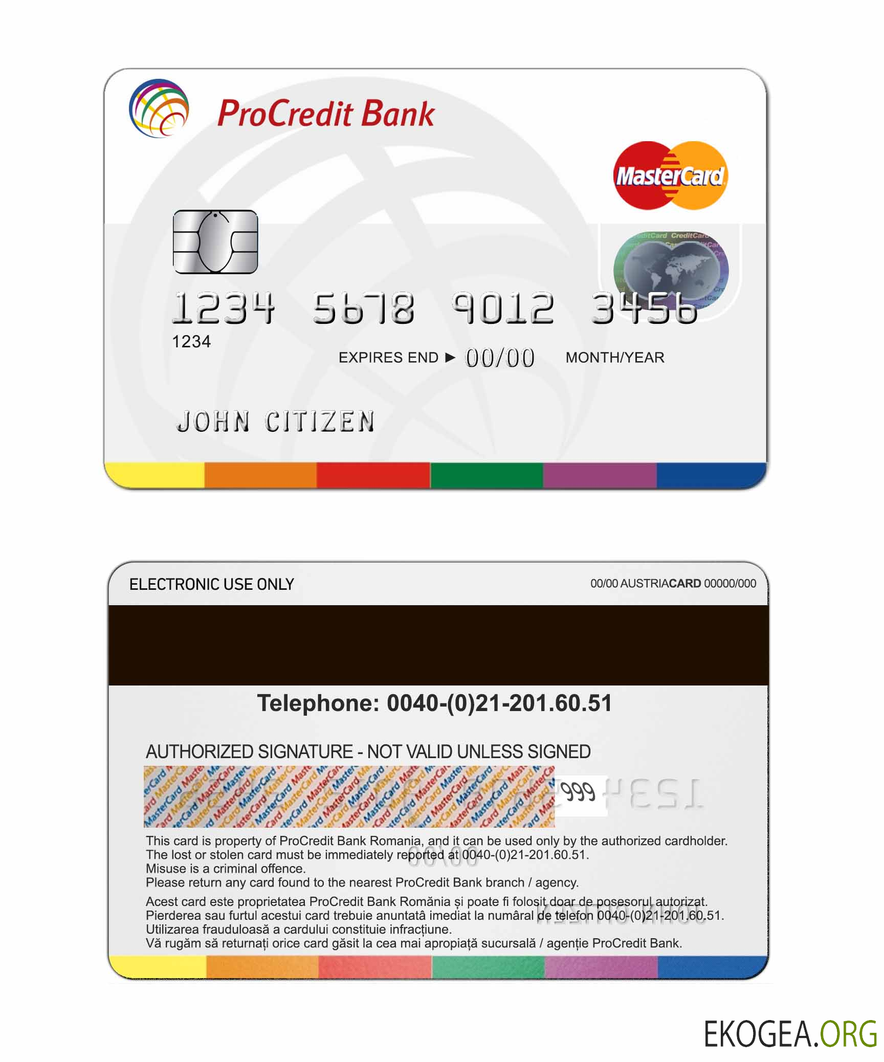 Mastercard de la banque ProCredit de Roumanie